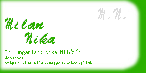 milan nika business card